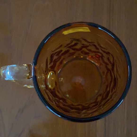 VINTAGE Amber Dimpled Glass Mug Handblown by Pilgrim Glass Co. - Picture 4 of 9